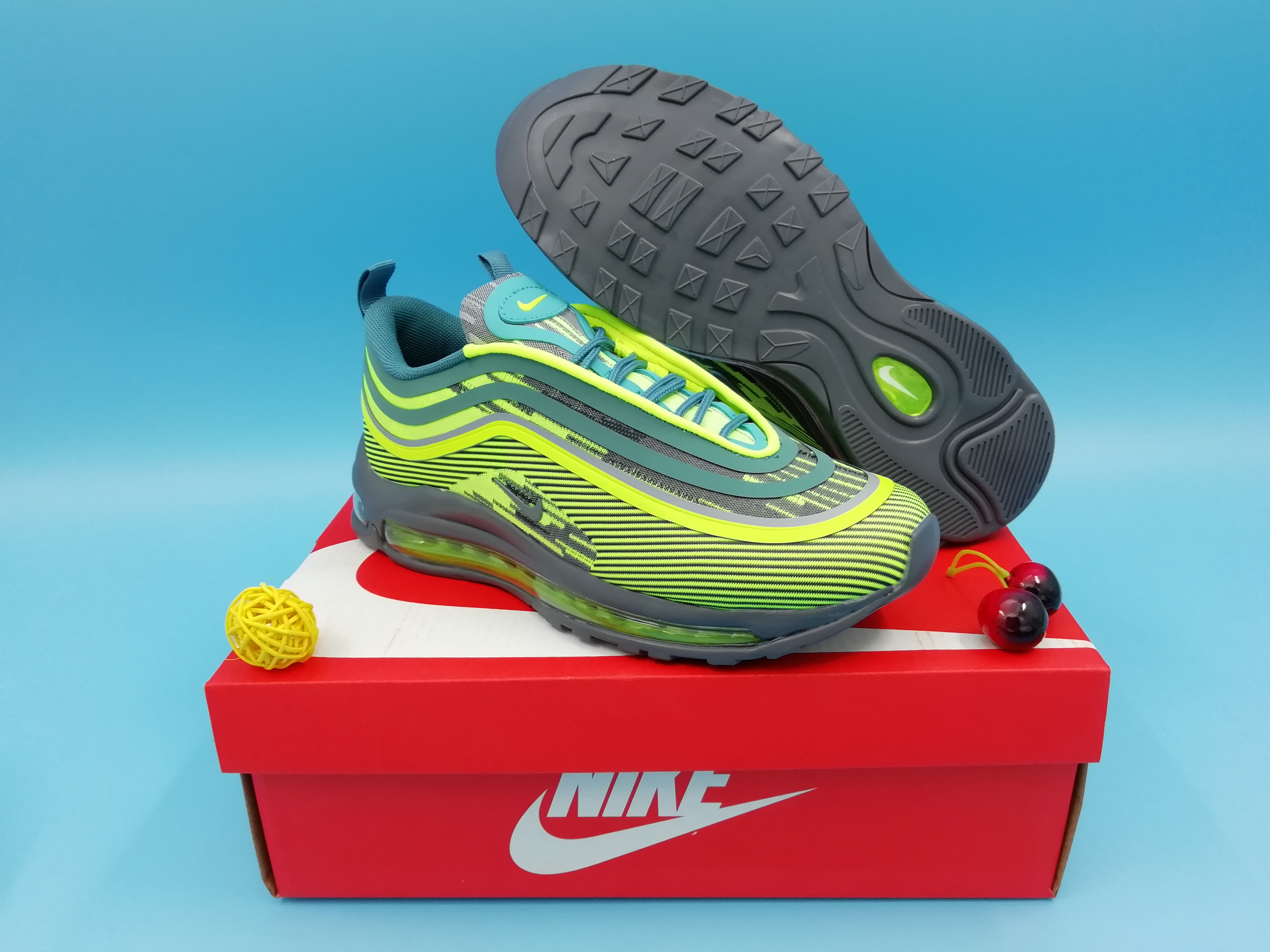 2019 Nike Air Max 97 Green Grey Blue Shoes